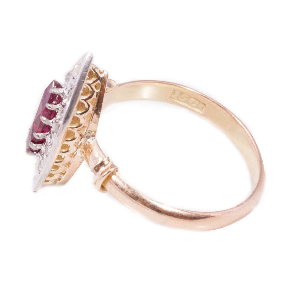 Antique Ruby & Diamond Ring in 15ct