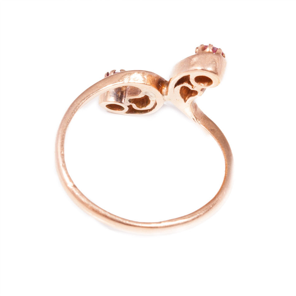 Art Nouveau Ruby & Diamond Ring in 14ct