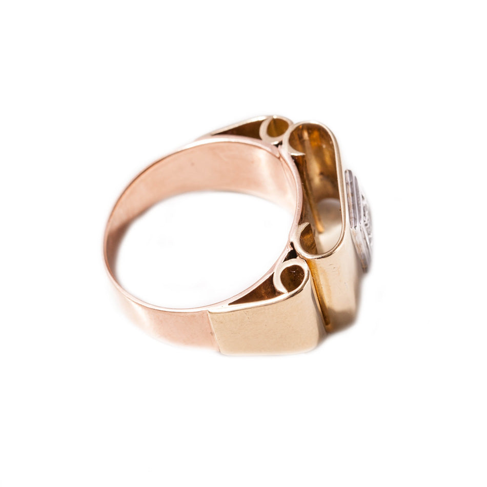 Original Art Deco Diamond Ring in 9ct yellow gold
