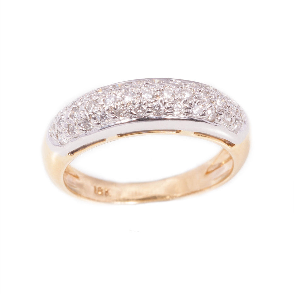 Pave set Diamond Ring in 18ct yellow gold