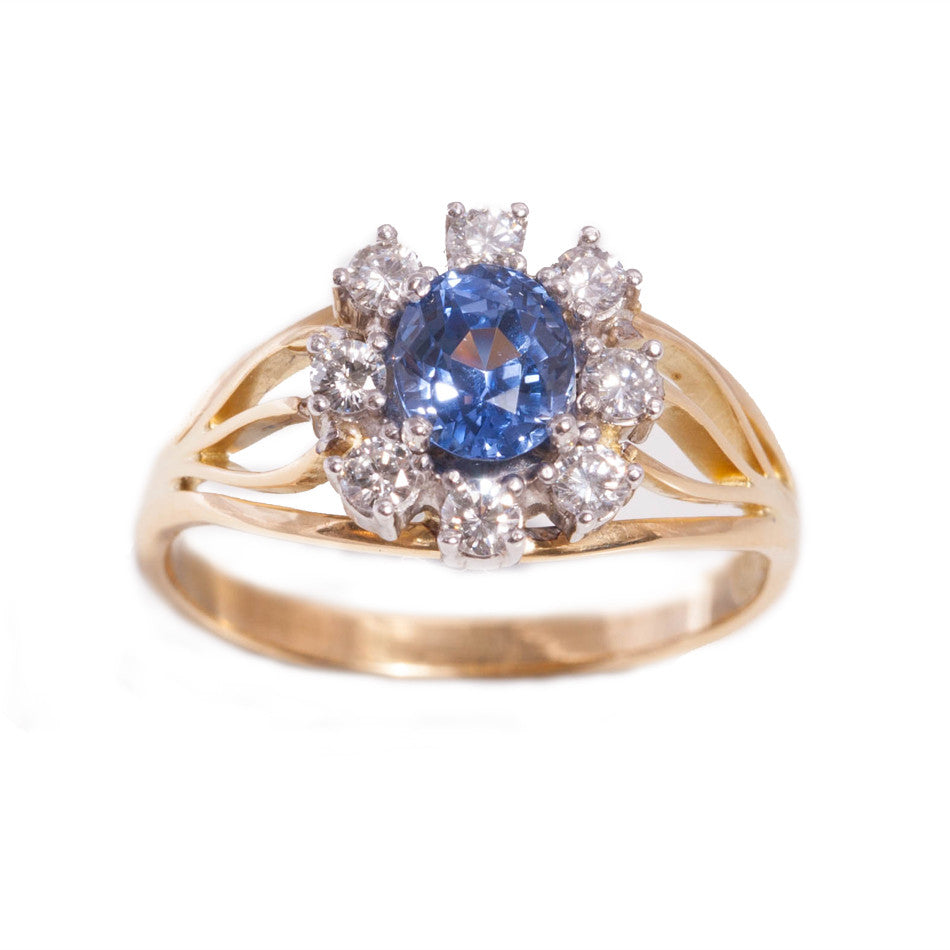 Handmade Sapphire and Diamond ring in 18ct