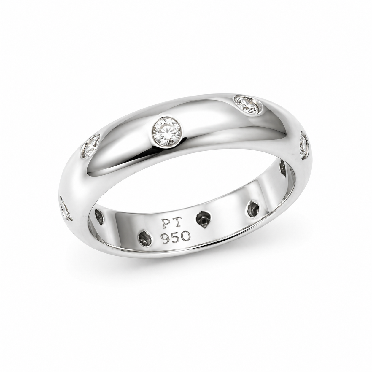 TIFFANY & CO. Etoile Diamond Wedding Band Ring set in Platinum