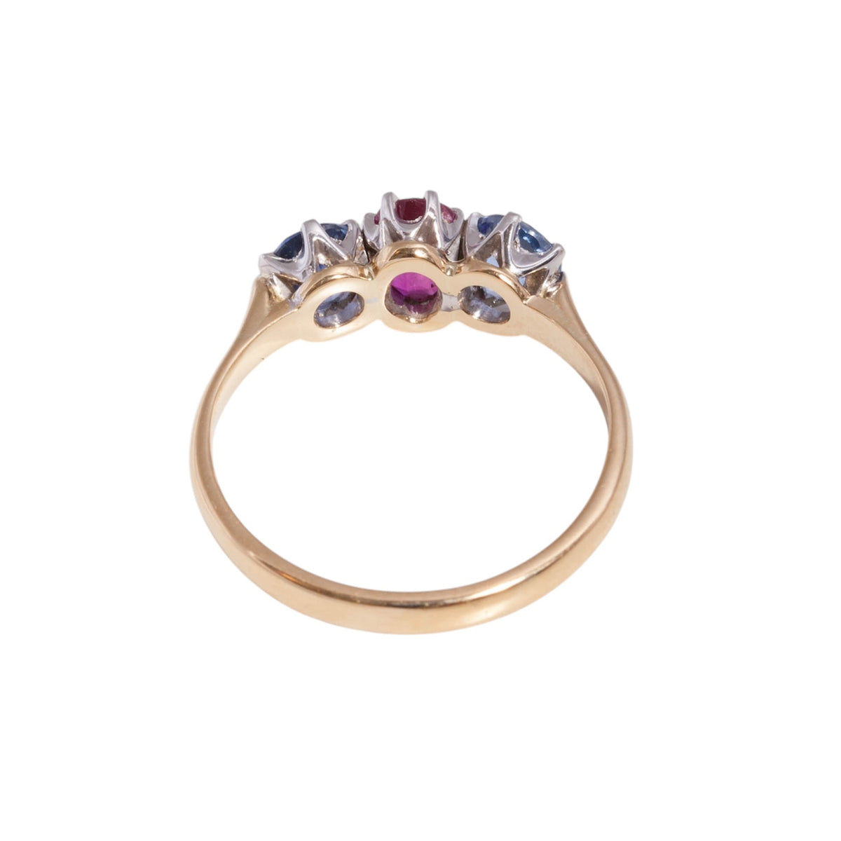 Ruby Rings Melbourne Melbourne Footy Club colours - Handmade Sapphire and Ruby 3 stone ring ...