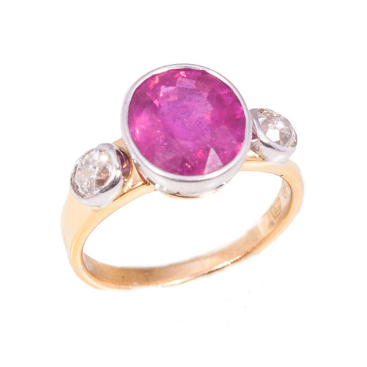 Vintage Ruby and Diamond cocktail ring