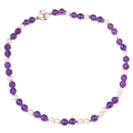 Vintage amethyst & pearl necklace