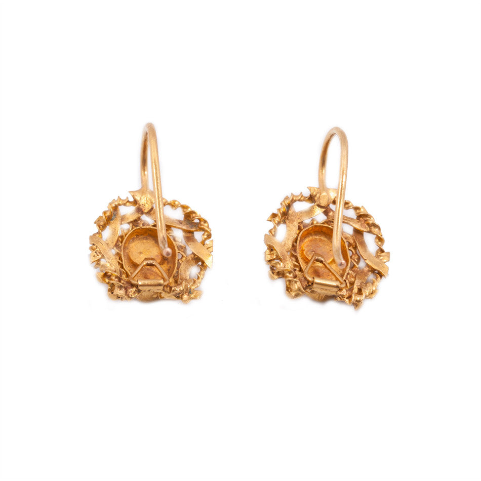 Antique Ruby & Pearl Earrings in 18ct