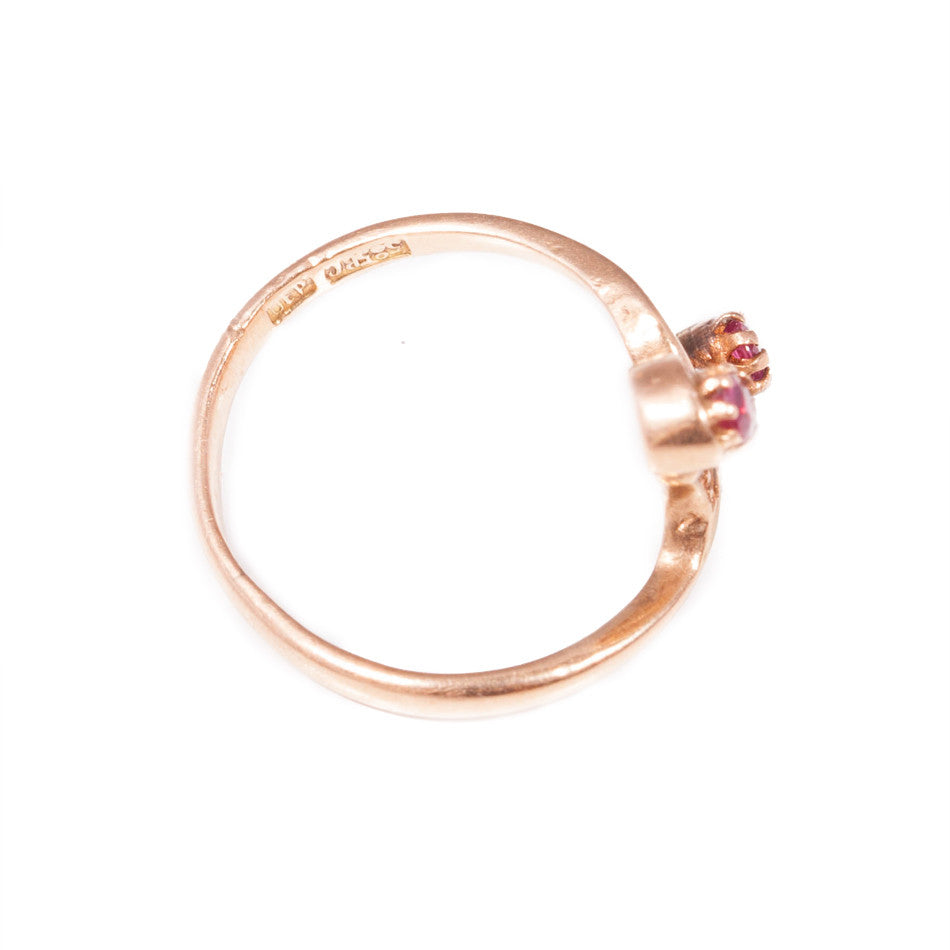 Art Nouveau Ruby & Diamond Ring in 14ct