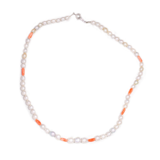 Pearl & coral necklace
