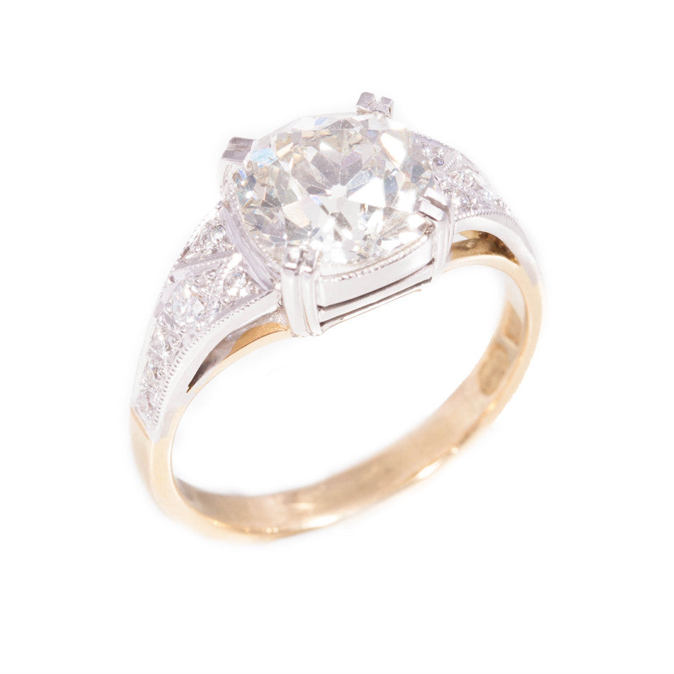Stunning Art Deco Style Old Cut Diamond Ring in 18ct