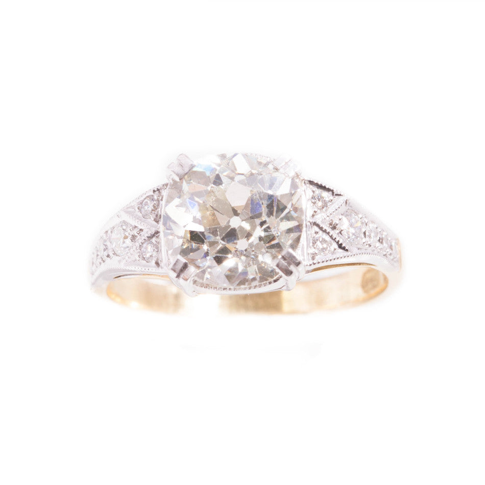 Stunning Art Deco Style Old Cut Diamond Ring in 18ct