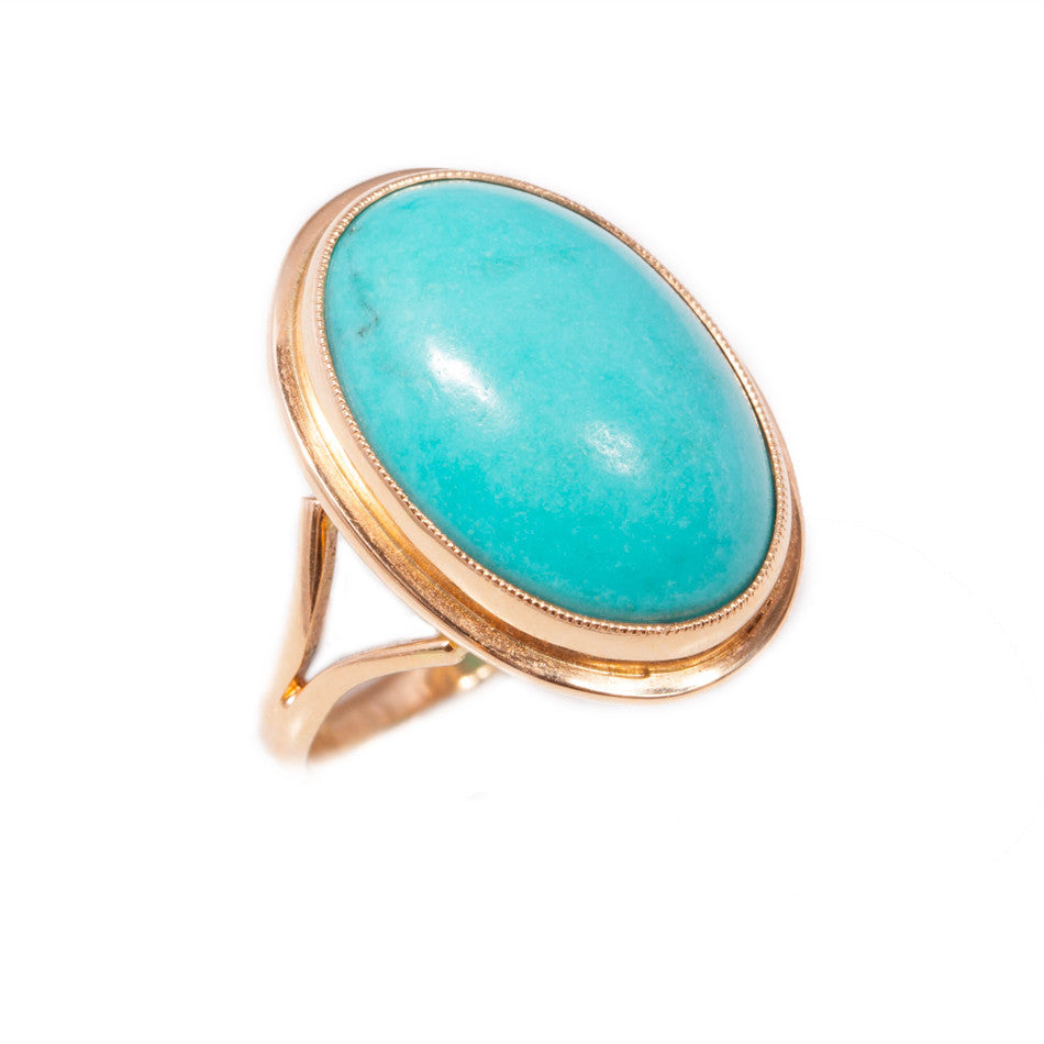 Handmade Turquoise Ring in 14ct gold