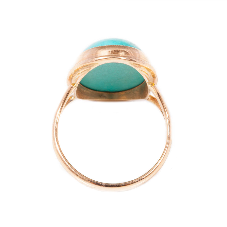 Handmade Turquoise Ring in 14ct gold