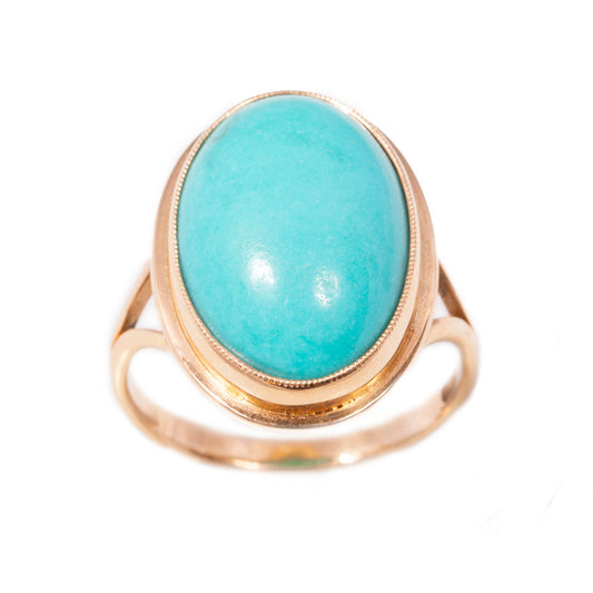 Handmade Turquoise Ring in 14ct gold