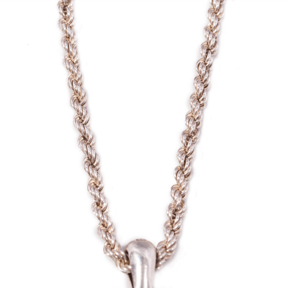 Victorian Sterling Silver Oval Locket & Chain